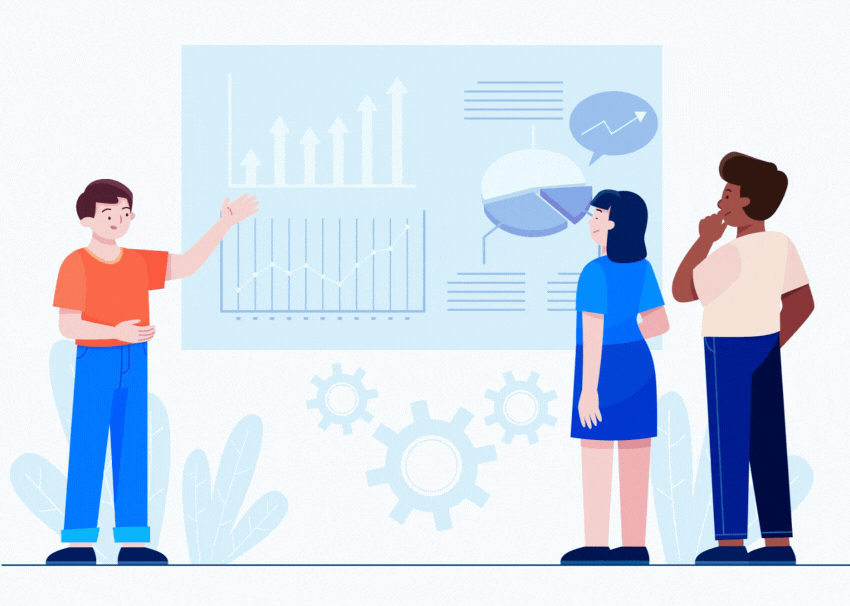 how we are work gif with blue illustrator